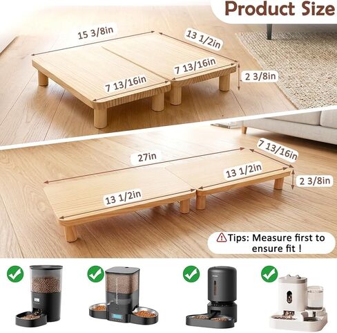 SZEE 2-Pack Cat Food Stand, Elevated Pine Wood Cat Feeder Stand for 2 Cats in Saudi Arabia