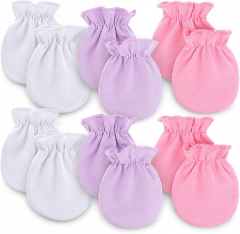 Newborn Baby Unisex Baby Mittens, No-scratch Mitts,No Scratch Infant Gloves Mitten for Baby,Set of 6 Gloves in Kuwait