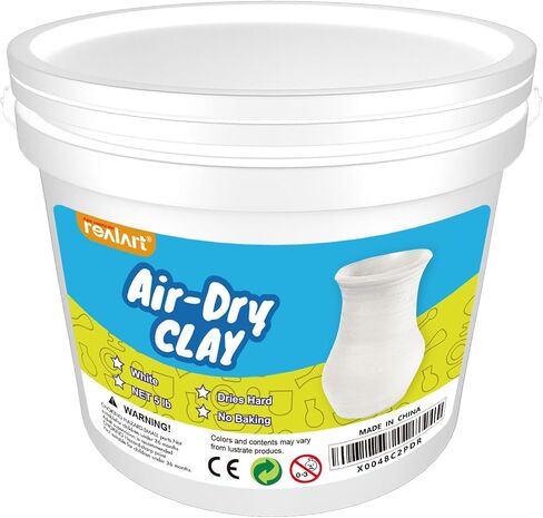 REALART Air Dry Clay for Adults (5lb Bucket White) Air Dry Clay Tools in Kuwait