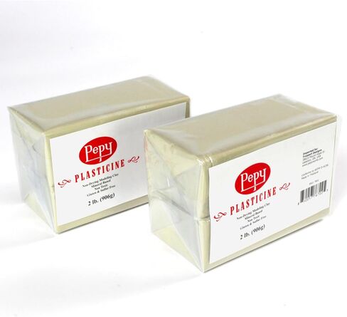 Pepy Reusable and Non-Drying Oil-Based Plasticine Modeling Clay, Cream, 4 Pounds, Sulfur-Free & Non-Toxic, Great for Kids, Beginners, and Artists, Perfect for Arts and Crafts Projects in Kuwait