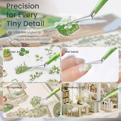 Craft Tweezers, Precision Tweezers for Stickers with Resin Finish in Kuwait