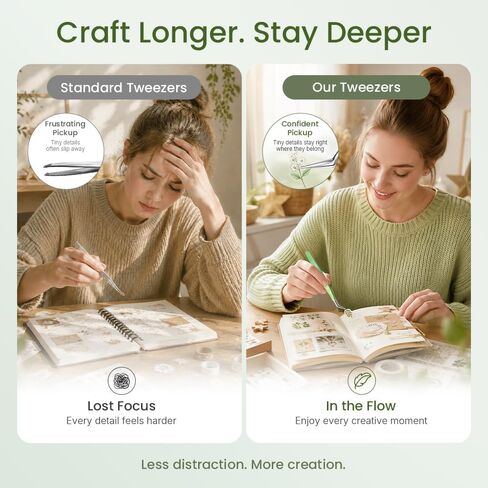 Craft Tweezers, Precision Tweezers for Stickers with Resin Finish in Kuwait