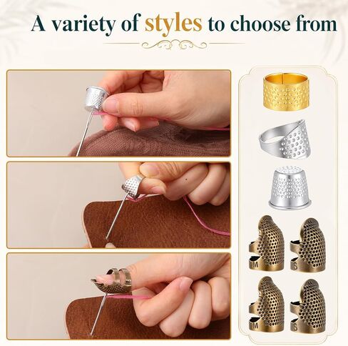 SULIKJHUI 1 Set Sewing Thimble & Heavy Duty Sewing Needles Kit in Kuwait