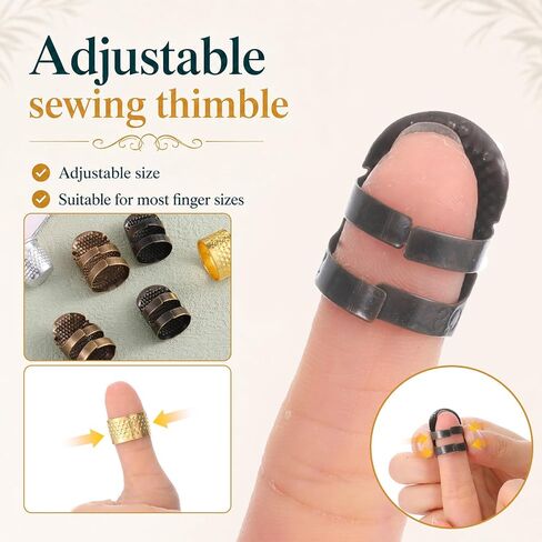 SULIKJHUI 1 Set Sewing Thimble & Heavy Duty Sewing Needles Kit in Kuwait