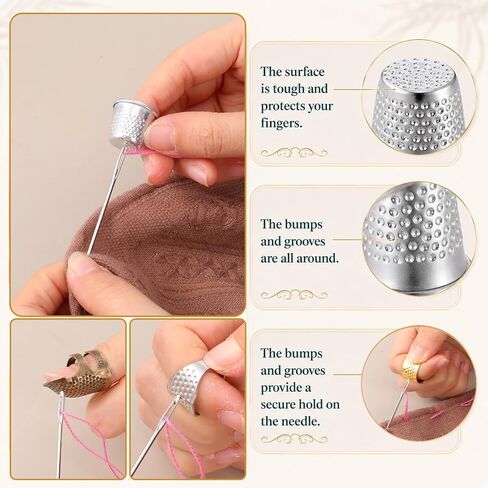 SULIKJHUI 1 Set Sewing Thimble & Heavy Duty Sewing Needles Kit in Kuwait