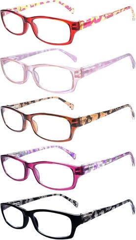 MAEOWN 5 Pack Reading Glasses for Women, Blue Light Blocking Computer Readers, Ease Blurry Vision Dry Eyes Anti UV Glare in Kuwait