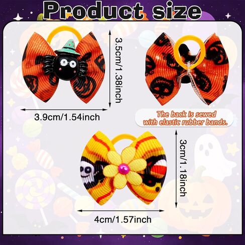 Mruq 80pcs Halloween Small Dog Hiar Bows with Rubber Bands in Saudi Arabia