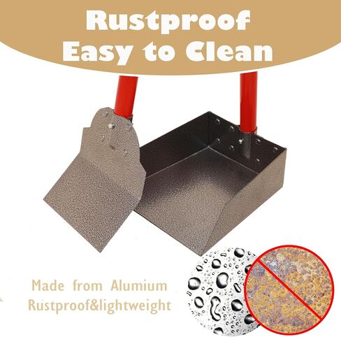 𝗫-𝗧𝗘𝗖𝗢𝗞𝗜𝗧 Pooper Scooper - 𝗗𝘂𝗿𝗮𝗯𝗹𝗲 & 𝗦𝘁𝘂𝗿𝗱𝘆 Spade&Tray Set with Long Handle,Great for Large Small and Multi Dogs,𝗡𝗼 𝗕𝗲𝗻𝗱 𝗗𝗼𝘄𝗻 Easy Cleanup,Use for Yard Grass Gravel Dirt in Saudi Arabia