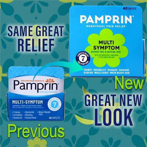 Pamprin Maximum Strength Multi-Symptom Menstrual Relief Tablets, 40-Count Boxes (Pack of 3) in Kuwait