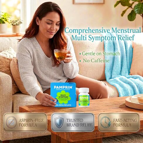 Pamprin Maximum Strength Multi-Symptom Menstrual Relief Tablets, 40-Count Boxes (Pack of 3) in Kuwait