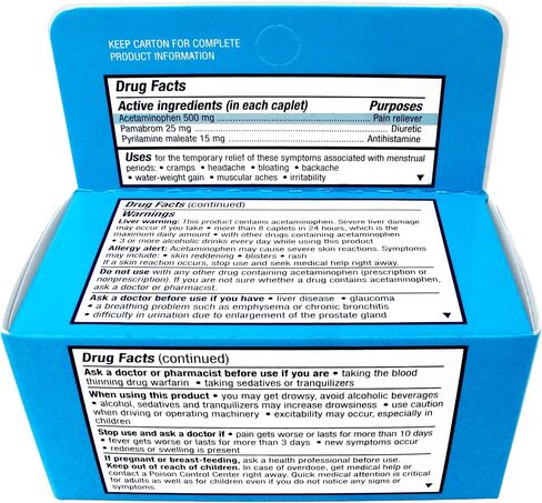 Pamprin Maximum Strength Multi-Symptom Menstrual Relief Tablets, 40-Count Boxes (Pack of 3) in Kuwait
