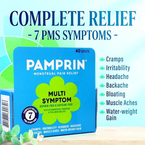 Pamprin Maximum Strength Multi-Symptom Menstrual Relief Tablets, 40-Count Boxes (Pack of 3) in Kuwait