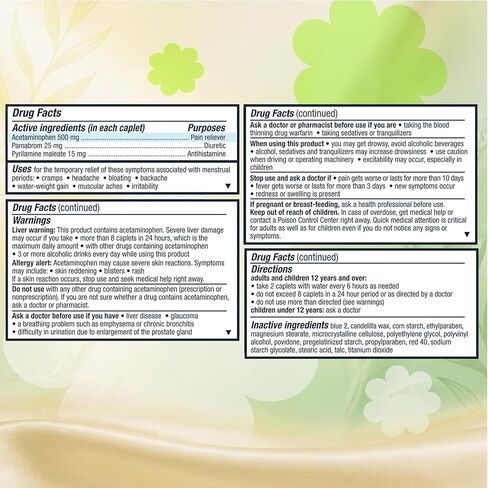 Pamprin Maximum Strength Multi-Symptom Menstrual Relief Tablets, 40-Count Boxes (Pack of 3) in Kuwait