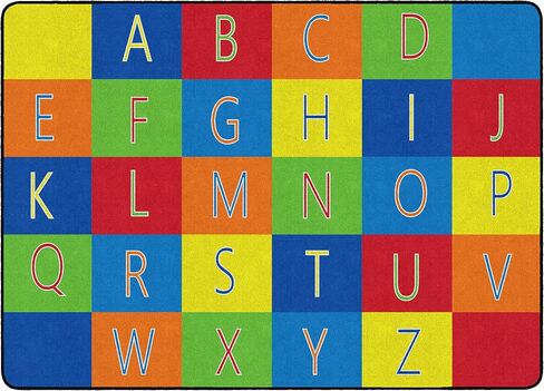 Flagship Carpets Alphabet Seating Multicolor Rug for Home Learning Area or Classroom Mat, Kids Room or Playroom Carpet, 7'6" x 12', Rectangle in Kuwait