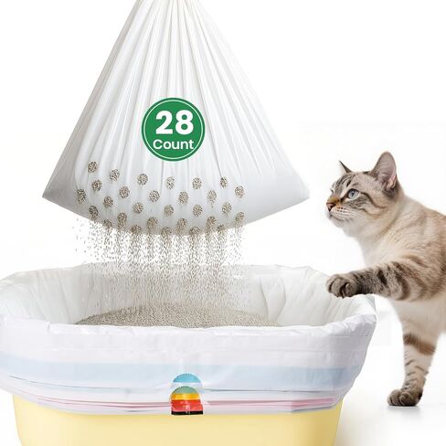 7-Day Sifting Litter System Bags, Heavy Duty Thickened Liners 37x18 Inch (14 Pack), Fits Standard Litter Boxes. in Kuwait
