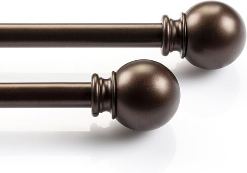 Deco Window 2 Pack Brown Curtain Rods for Window 28 to 48 Inch 5/8 Inch Diameter Drapery Pole with Square Finial Modern Adjustable Heavy Duty in Saudi Arabia