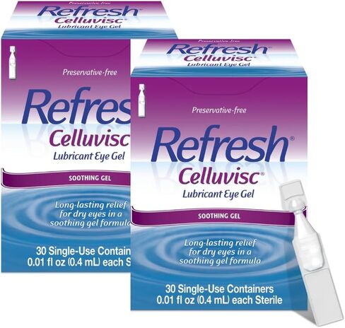 Refresh Celluvisc Lubricant Eye Gel Drops, Single-Use Containers, 30 Count (Pack of 1) in Kuwait
