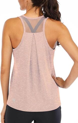 قمصان علوية للتمرين من ICTIVE للنساء قطع علوية فضفاضة تناسب Racerback للنساء قطع علوية شبكية بدون ظهر بدون أكمام للعضلات بدون أكمام للجري in Kuwait
