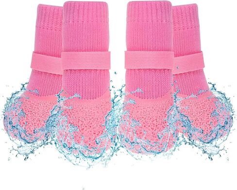 SCENEREAL 6 Pcs Anti Slip Small Dog Boots, Waterproof Dog Socks Booties in Kuwait