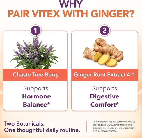 Intimate Rose Vitex Chasteberry Supplement for Women 1000mg - Hormone Balance & Wellness for Women - Vitex Berry w/Added Ginger for Menstrual Discomfort Support - Vegan Capsules in Kuwait