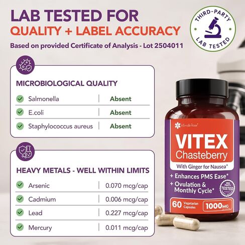 Intimate Rose Vitex Chasteberry Supplement for Women 1000mg - Hormone Balance & Wellness for Women - Vitex Berry w/Added Ginger for Menstrual Discomfort Support - Vegan Capsules in Kuwait
