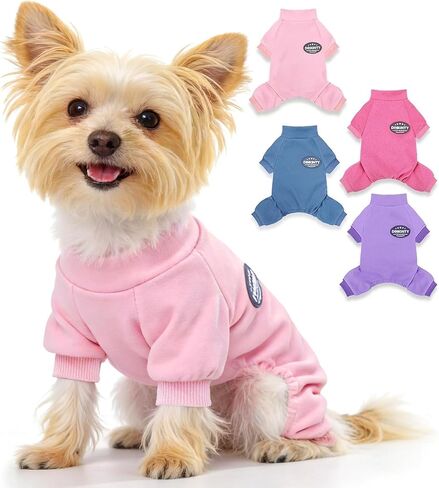 Dog Sweater Winter Dog Pajamas for Small Dogs Girl Boy Warm Soft Puppy Pjs Stretchy Jumpsuit Doggie Pet Clothes Outfits XXS~L (Steel Blue, XX-Small) in Saudi Arabia