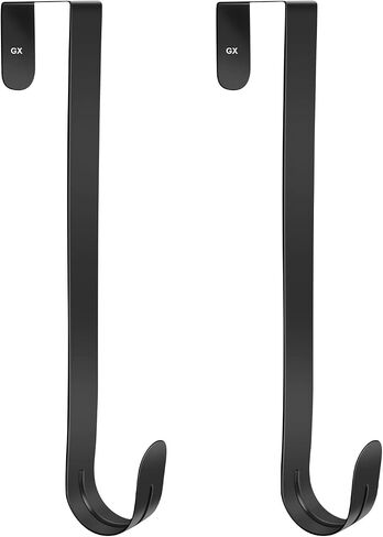 GameXcel 12" Wreath Hanger for Front Door - Large Wreath Metal Hook for Christmas Wreath Over The Door Single Hook, Black in Kuwait