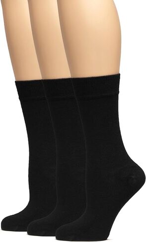 Hugh Ugoli Women's Bamboo Soft Crew Socks for Dress & Trouser, Thin, Seamless Toe & Non-Binding, 3 Pairs, Shoe Size 5-8/9-11 in Kuwait