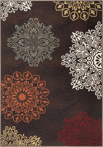 سجاد Antep Alfombras الأزهار الحديثة 5 × 7 غير قابلة للانزلاق (غير قابلة للانزلاق) سجاد منطقة داخلية من المطاط ذو كومة منخفضة (بيج، 5 × 7 بوصة) in Kuwait