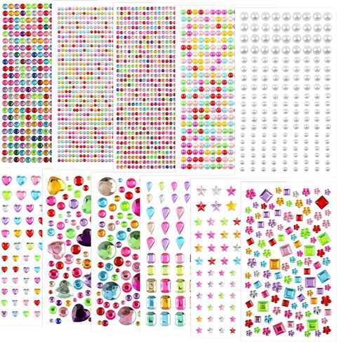 Gem Stickers,3042Pcs Self Adhesive Acrylic Rhinestone Jewel Stickers in Kuwait