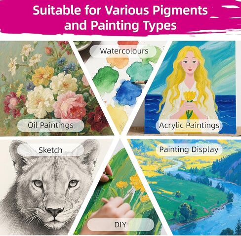 24-Pack 10cm (4") Mini Canvas for Kids, 100% Cotton Acid-Free Stretched Canvases with Easel for Painting, 5/8 Inch Profile 8 Ounce Shaped Canvas for Acrylics,Oils Paints, Perfect for Painting Party in Kuwait