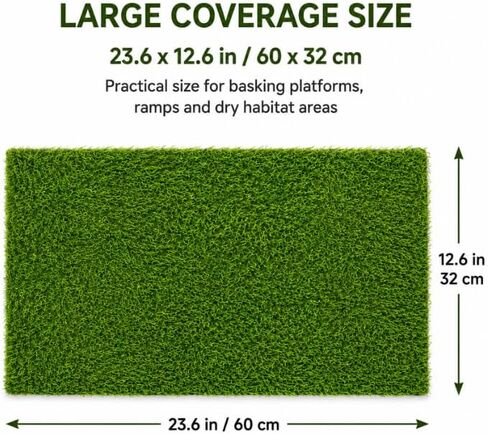Artificial Grass Mat for Reptile Habitats, 23.6 x 12.6 in Replacement Grass Pad for Turtle Basking Platforms, Terrariums, Turtle Tanks, Lizards, Geckos and Snakes in Saudi Arabia