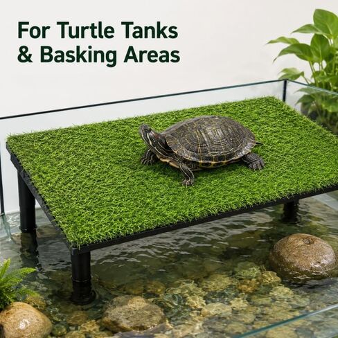 Artificial Grass Mat for Reptile Habitats, 23.6 x 12.6 in Replacement Grass Pad for Turtle Basking Platforms, Terrariums, Turtle Tanks, Lizards, Geckos and Snakes in Saudi Arabia