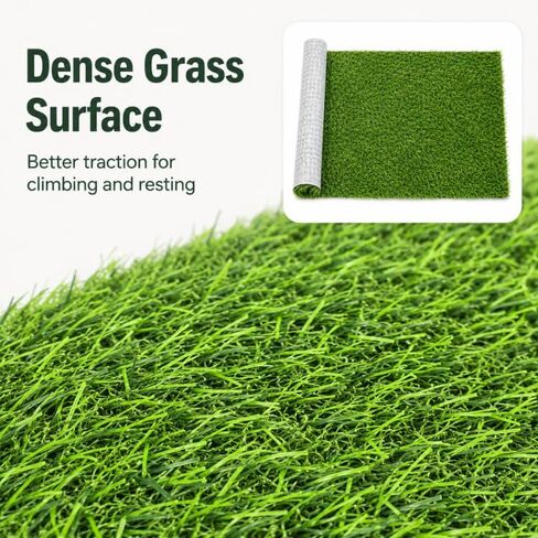 Artificial Grass Mat for Reptile Habitats, 23.6 x 12.6 in Replacement Grass Pad for Turtle Basking Platforms, Terrariums, Turtle Tanks, Lizards, Geckos and Snakes in Saudi Arabia