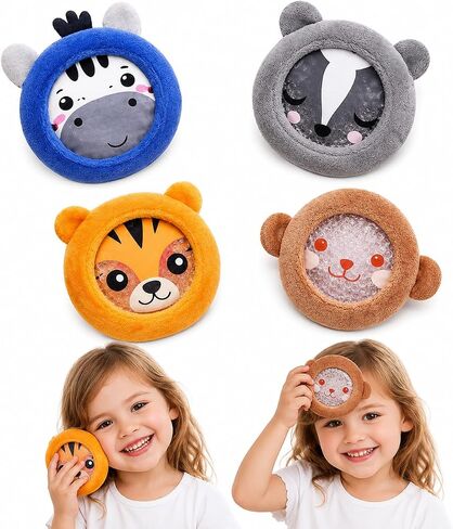عبوات ثلج للأطفال من أجل Boo boos - عبوة ثلج للأطفال باردة وساخنة - مثالية Boo Boo Buddy للإصابات وتخفيف الآلام والحمى وأسنان الحكمة والجيوب الأنفية والصداع - قابلة لإعادة الاستخدام (مع غطاء من القماش (عبوة من 4 قطع)) in Kuwait