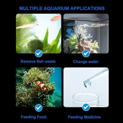 Coral Feeder with Extra-Long 18.5" Tube – Durable Leak-Proof Bulb, Easy-Clean Aquarium Pipette for Target Feeding Corals and Fish in Kuwait