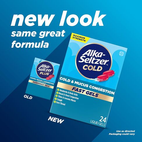 Alka-Seltzer Plus Maximum Strength Cough, Mucus & Congestion Powermax Liquid Gels, 24 Count in Kuwait