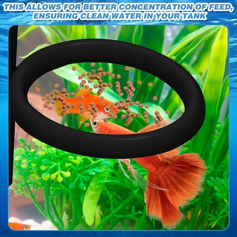 Magnetic Fish Feeding Ring, Automatic Turtle Feeder for Aquarium Floating Aquarium Feeder Self-Adjusting to Water Level, Feeding Ring for Fish Tank Aquarium, for Betta Goldfish Guppy Turtle in Kuwait