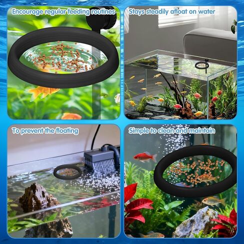 Magnetic Fish Feeding Ring, Automatic Turtle Feeder for Aquarium Floating Aquarium Feeder Self-Adjusting to Water Level, Feeding Ring for Fish Tank Aquarium, for Betta Goldfish Guppy Turtle in Kuwait