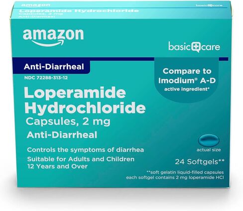 كبسولات هلامية A+Health Loperamide Hcl 2 Mg، مضادة للإسهال، صنع في الولايات المتحدة الأمريكية، 24 قطعة (عبوة من قطعة واحدة) in Kuwait