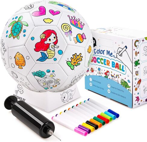 ZOOJOY Color Your Own Soccer Ball, Animals Art Craft Kit, Girls Boys Gifts in Kuwait