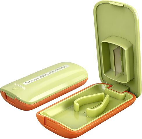 2PCS Pill Cutter for Small or Large Pills - The Best Multiple Pill Splitter Ever - Design in The USA - Doubles as a Pill Box - Not Suitable for Tiny Pills (Gray) in Saudi Arabia