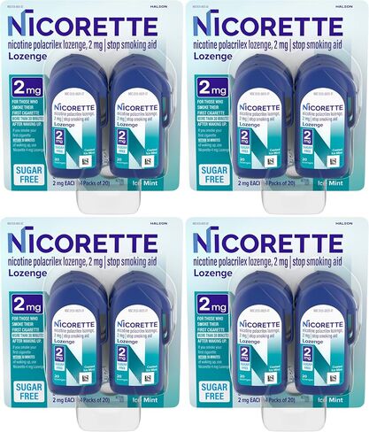 Nicorette 2 mg Coated Nicotine Lozenges to Help Stop Smoking - Ice Mint Flavored Stop Smoking Aid, 80 Count in Kuwait