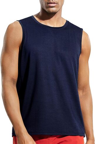 MIER Men’s Sleeveless Tank Top Dry Fit Workout Muscle Tee Shirt for Running Athletic Gym Sports Training, Moisture Wicking in Kuwait
