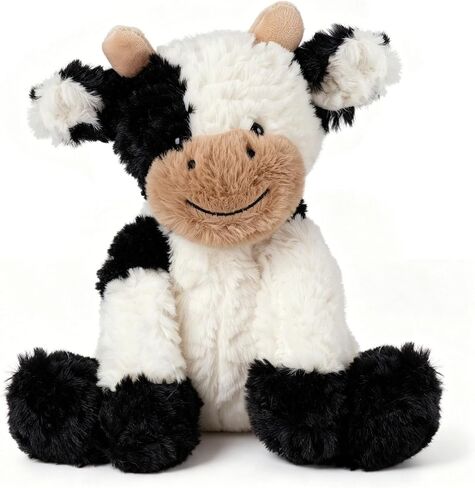 Hopearl Adorable Cow Plush Toy Floppy Dairy Cattle Soft Kawaii Cow Stuffed Animal Cute Birthday Holiday Gift for Boys Girls Kids Toddlers, 9'' in Kuwait