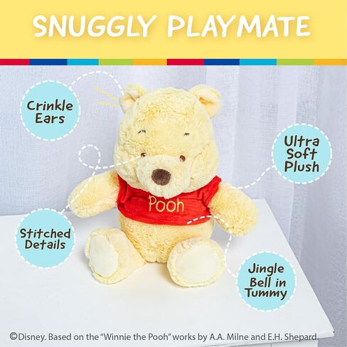 Kids Preferred Disney Baby Winnie the Pooh and Friends Stuffed Animal with Jingle and Crinkle, Pooh 12" in Kuwait