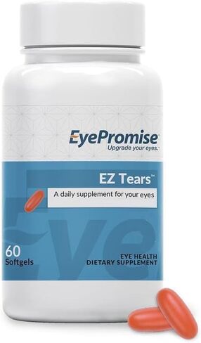 EyePromise Ez Tears Eye Vitamin – Occasional Eye Irritation Supplement - Omega-3s and 8 Other Soothing Ingredients - for Irritation, Dryness, Itching, Redness in Kuwait