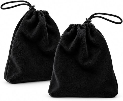 English Stirrup Covers, 1 Pair, Fleece Bags with Drawstring Closure, Black in Saudi Arabia