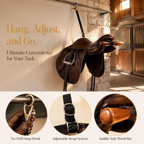 Portable Saddle Rack, Adjustable Saddle T Hanger for Car & Trailer (Black) in Saudi Arabia
