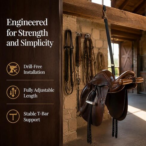 Portable Saddle Rack, Adjustable Saddle T Hanger for Car & Trailer (Black) in Saudi Arabia